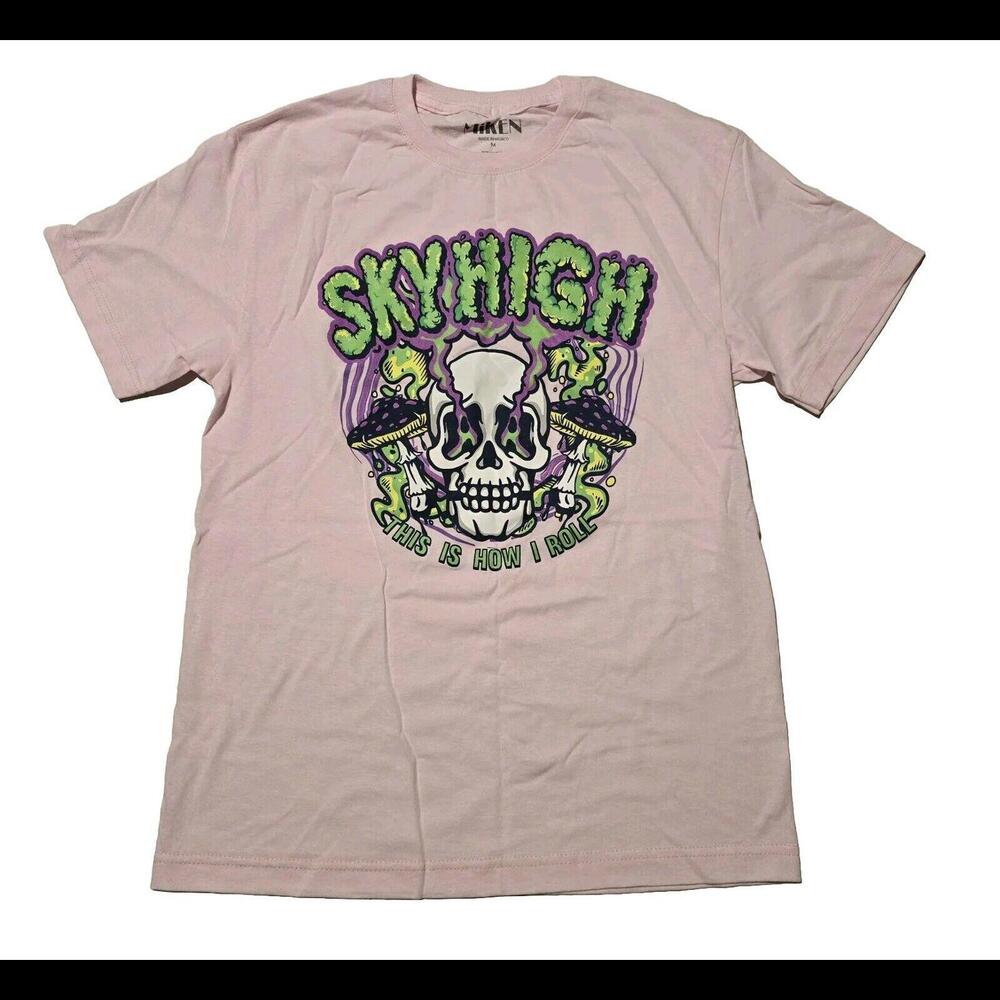 Sky High Graphic Mens T Shirt This Is How I Roll Size Medium Pink Miken